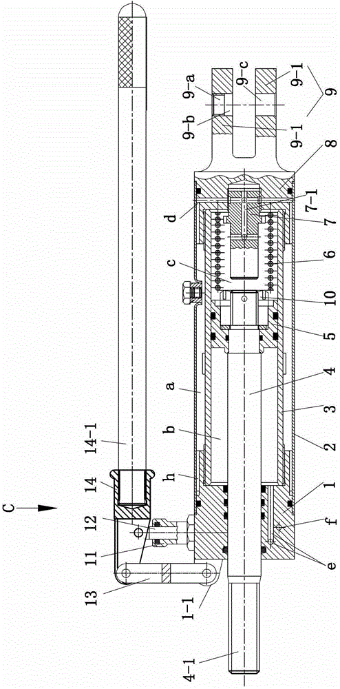 Hydraulic device for insulator replacing tool