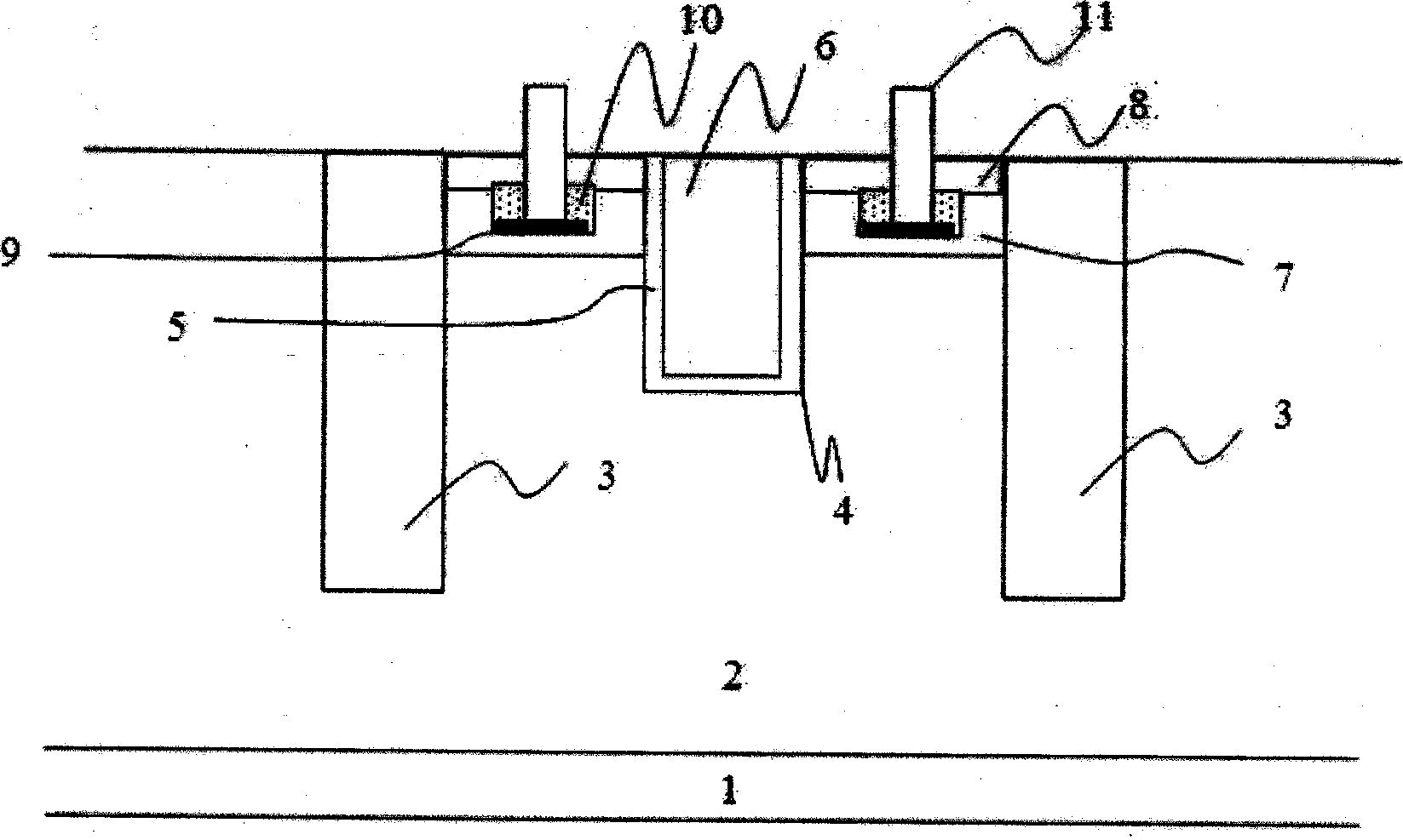 Cell structure of super junction semiconductor device and technology realizing method