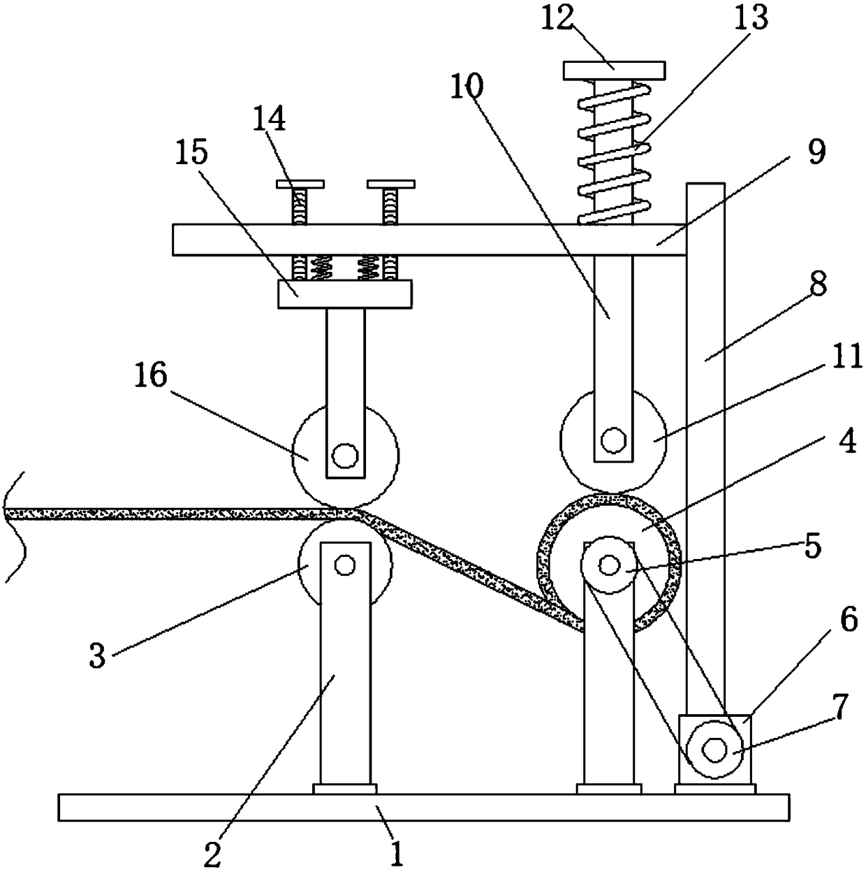 Winding device for fabric processing