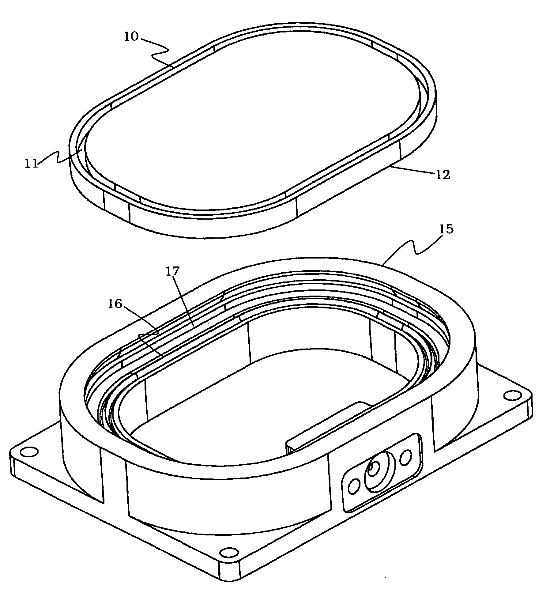 Hermetic lid seal by metal pressing for fiber optic module