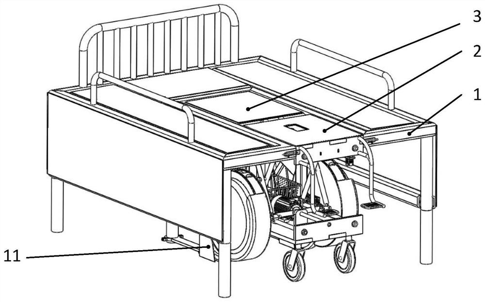 Multifunctional nursing bed, bed and chair combined device used in cooperation with multifunctional nursing bed and using method thereof