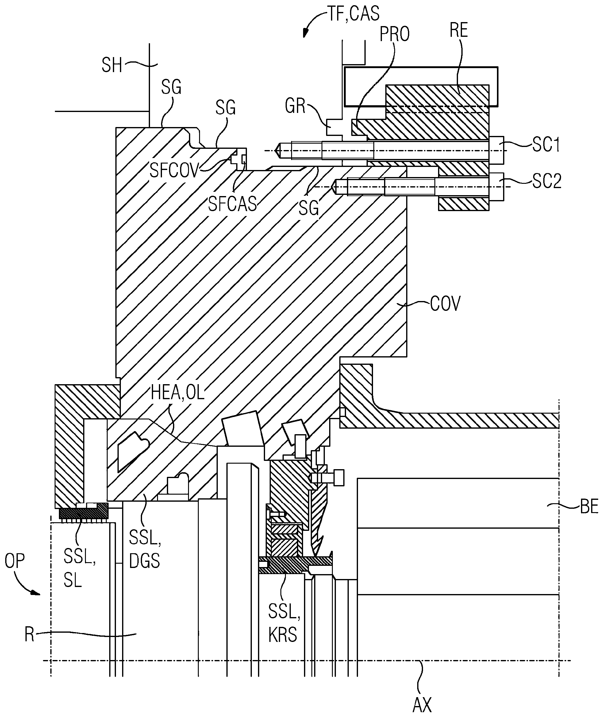 Centering attachment of a compressor housing cover