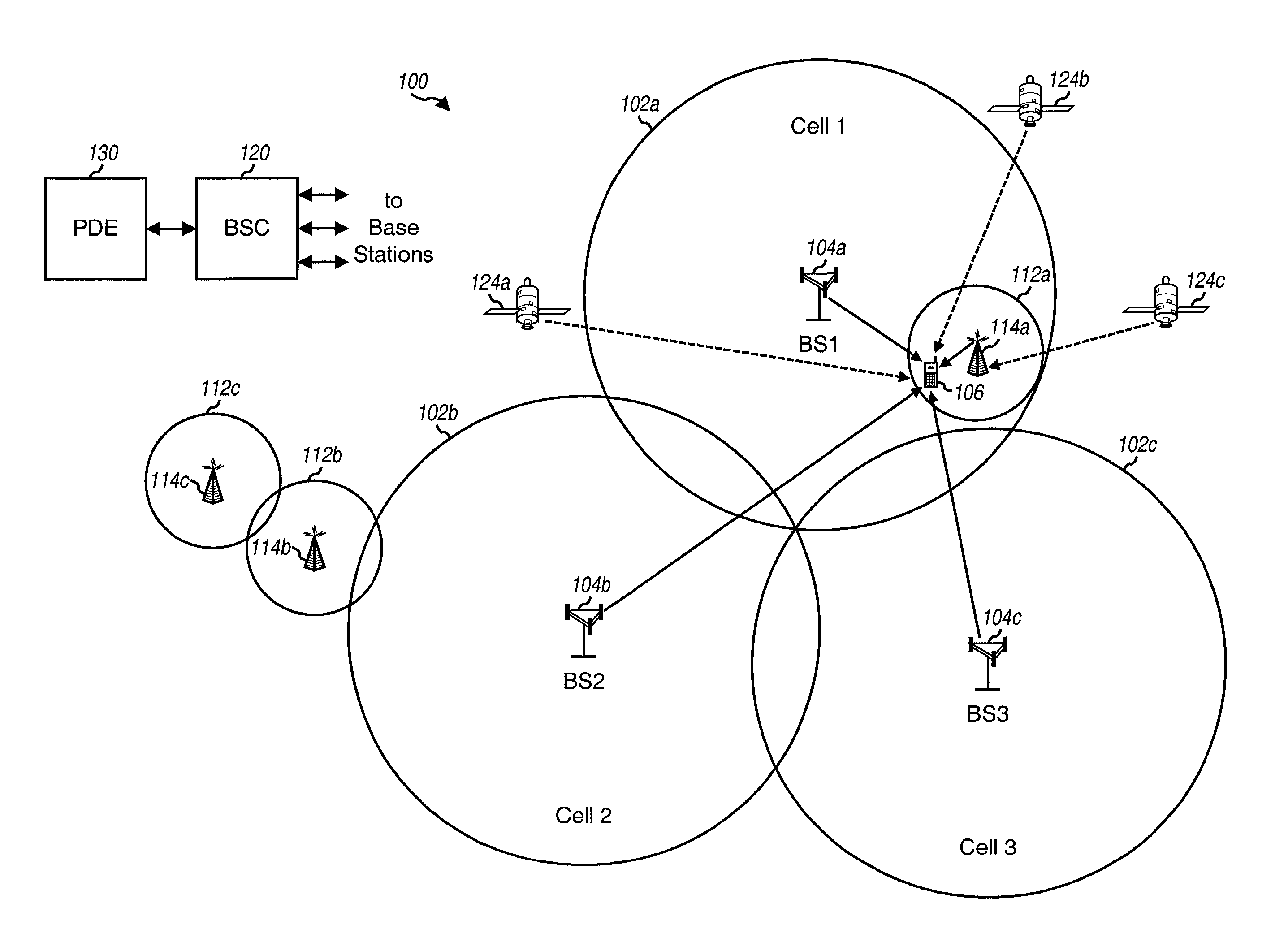 Position determination in a wireless communication system with detection and compensation for repeaters