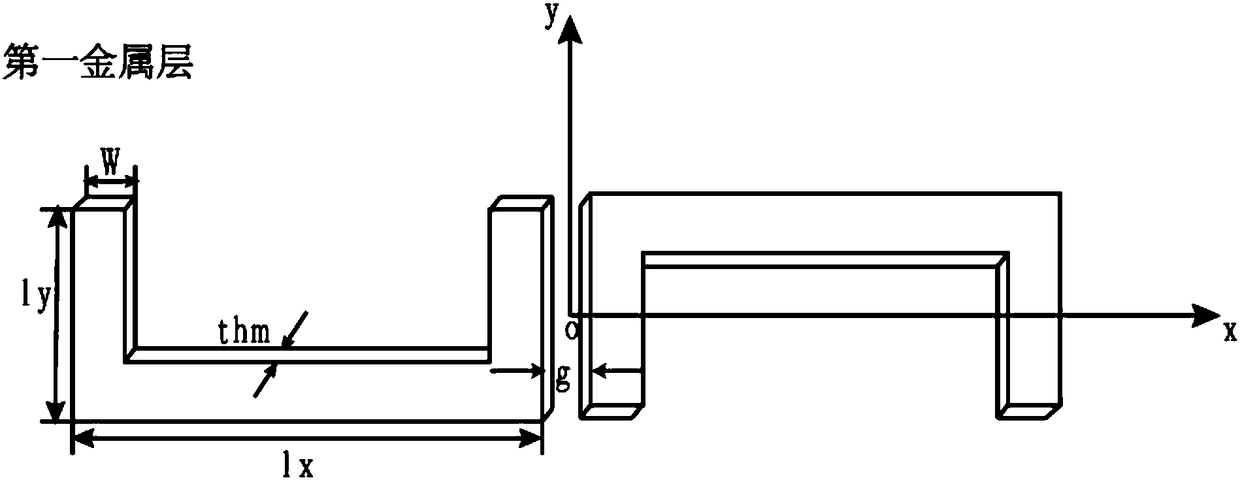 Double-layer concave structure terahertz ring dipole metamaterial