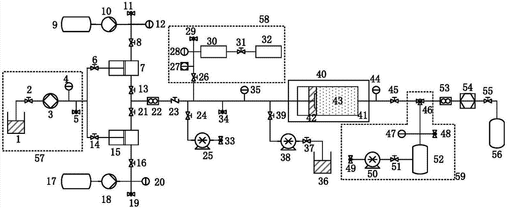 an analog co  <sub>2</sub> Method of dynamic process of displacement and displacement of shale gas