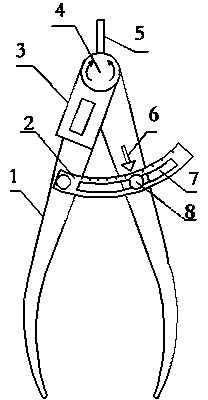 Direct-reading type calipers for measuring ovality of pipeline