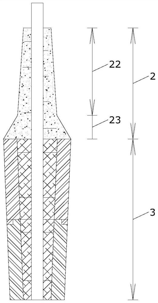 Large propeller mesopore loam core and casting fastening tool thereof