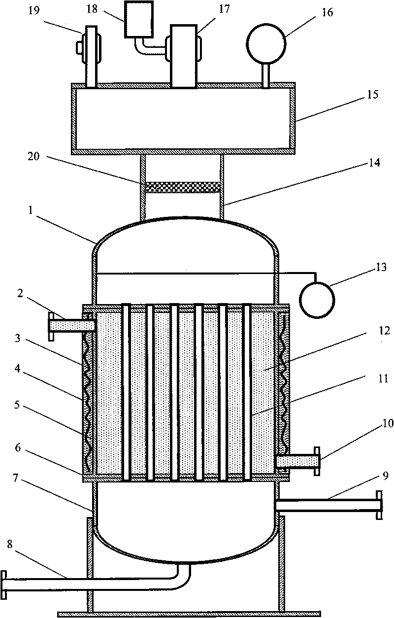 Molten salt tube-shell type steam generating device and method
