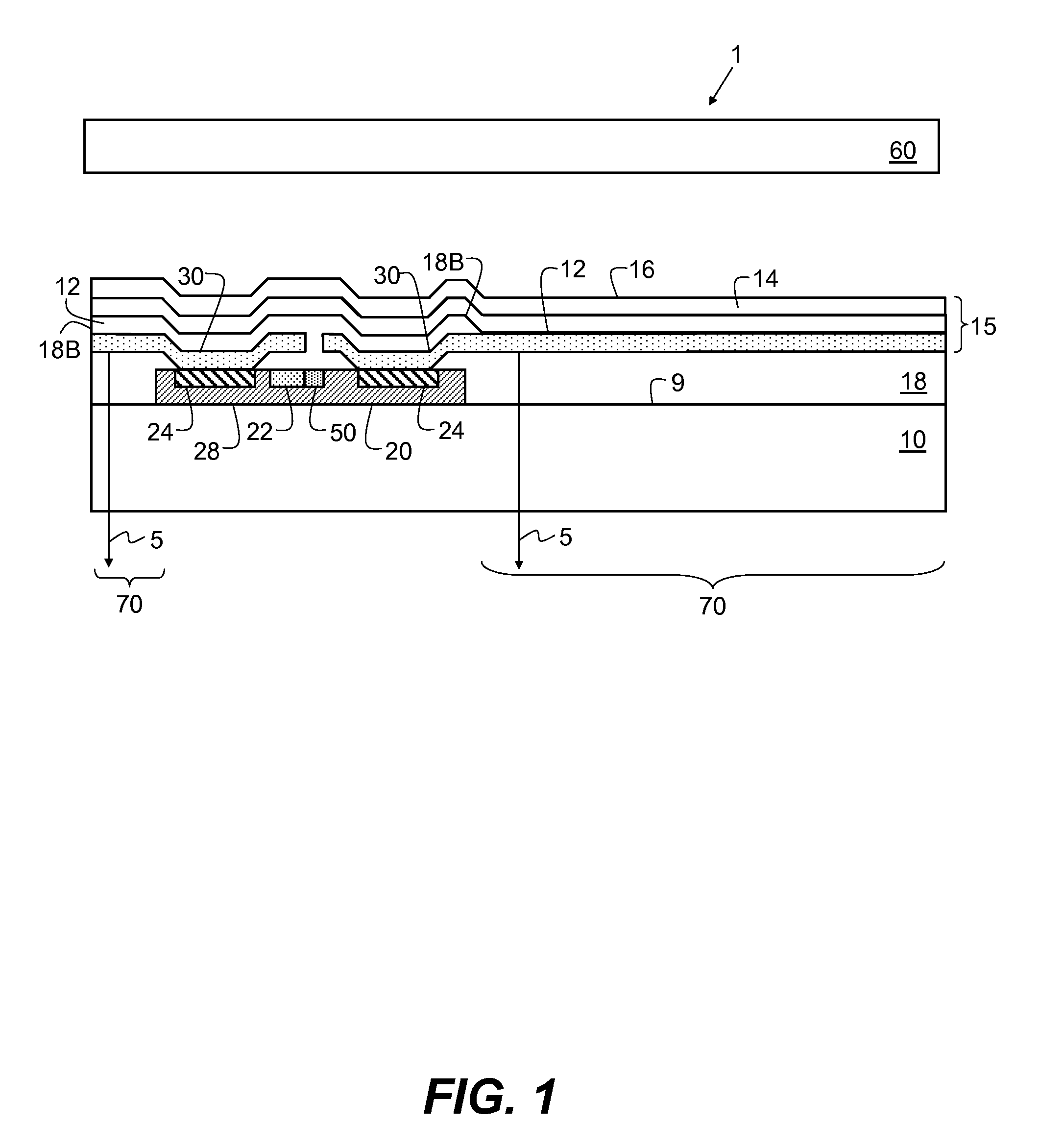 Electroluminescent area illumination with integrated mechanical switch