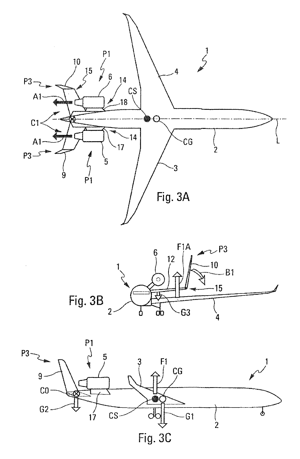 Airplane with configuration changing in flight