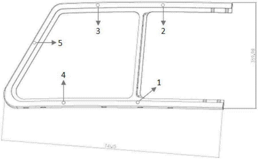 Molding method for helicopter cockpit door sliding window U-shaped guide rail