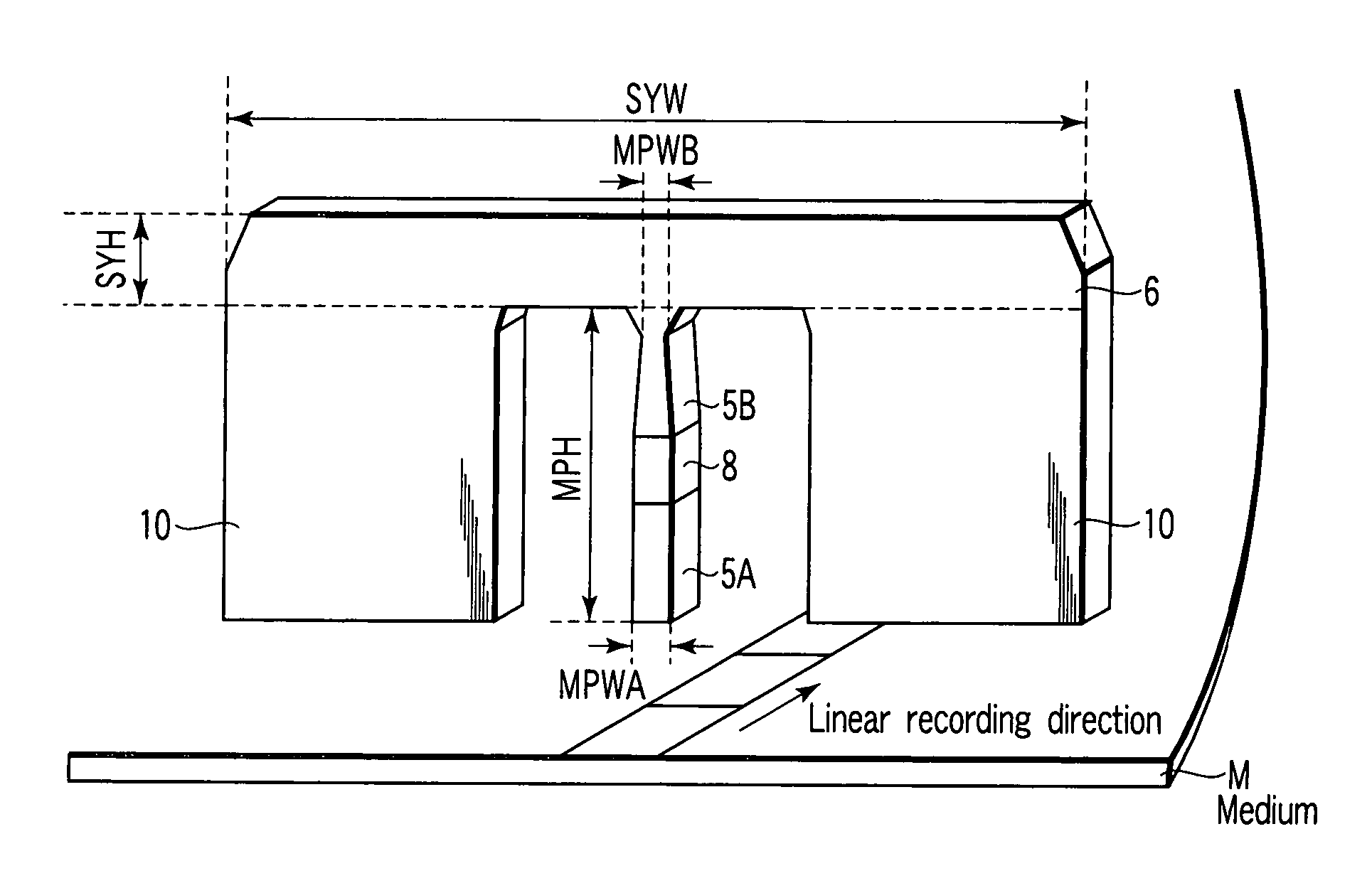 Yoke-type magnetic head and magnetic disk apparatus