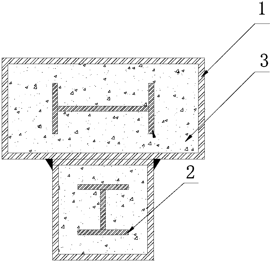 Combined steel rib-embedded concrete-filled steel tube column with irregularly-shaped section