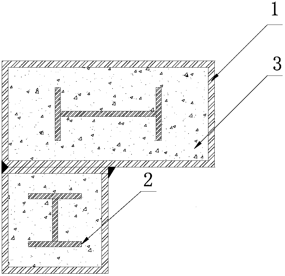 Combined steel rib-embedded concrete-filled steel tube column with irregularly-shaped section