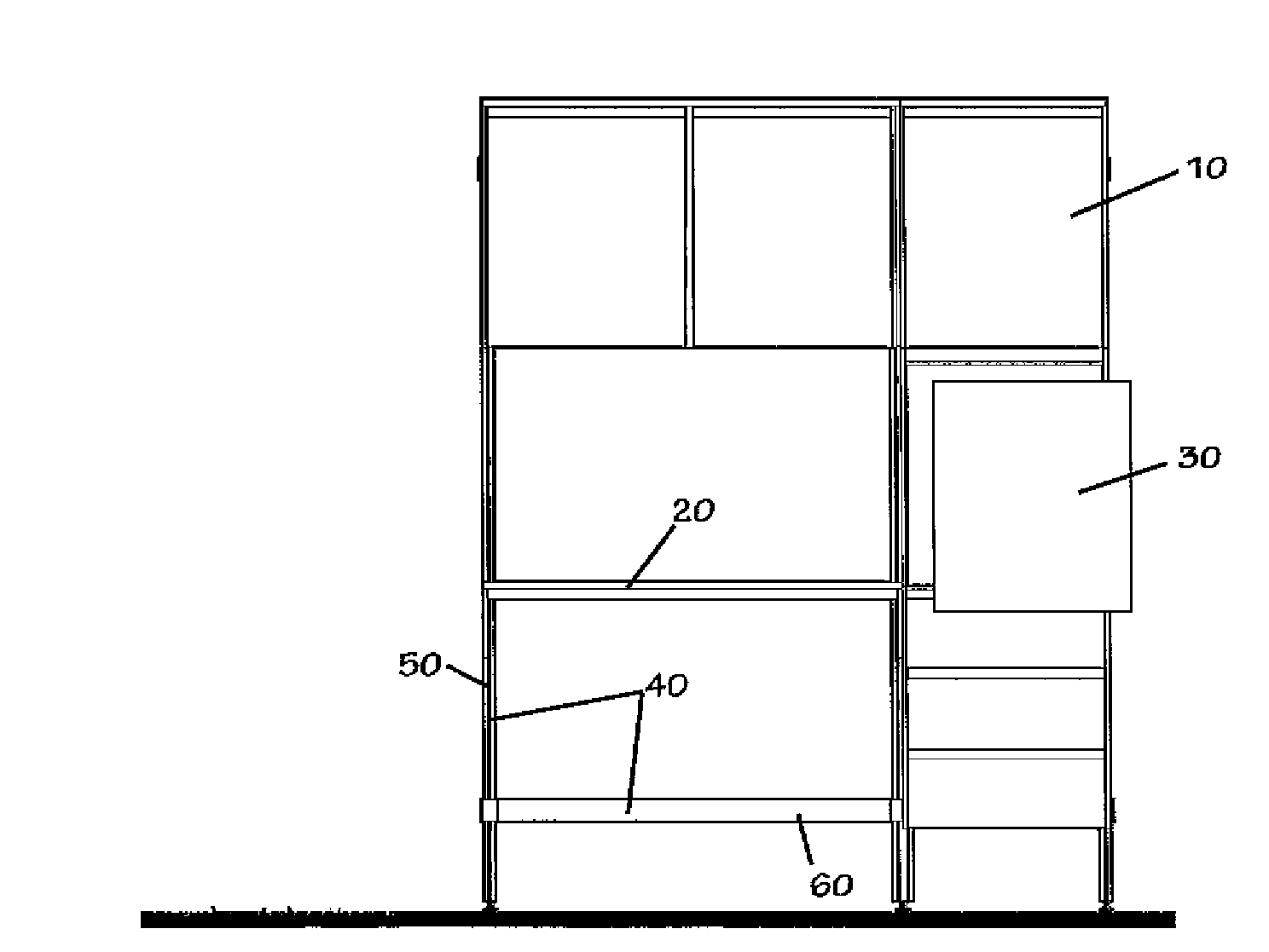 Storage furniture system and methods for assembling the storage furniture system