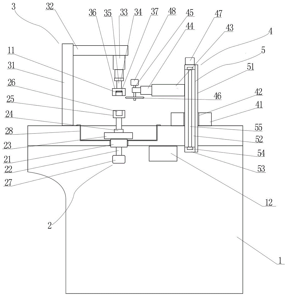 Automatic glass column side surface grooving device