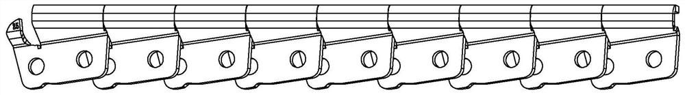 A stacking mechanism for chainsaw blade grains and equipment using the same