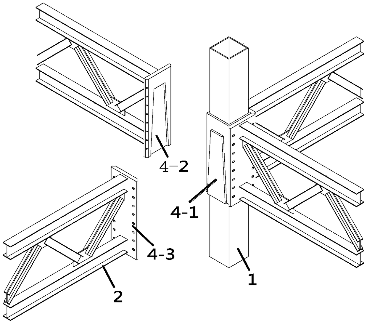 Multi-storey high-rise assembly type steel frame structure with replaceable open-web energy consumption segment