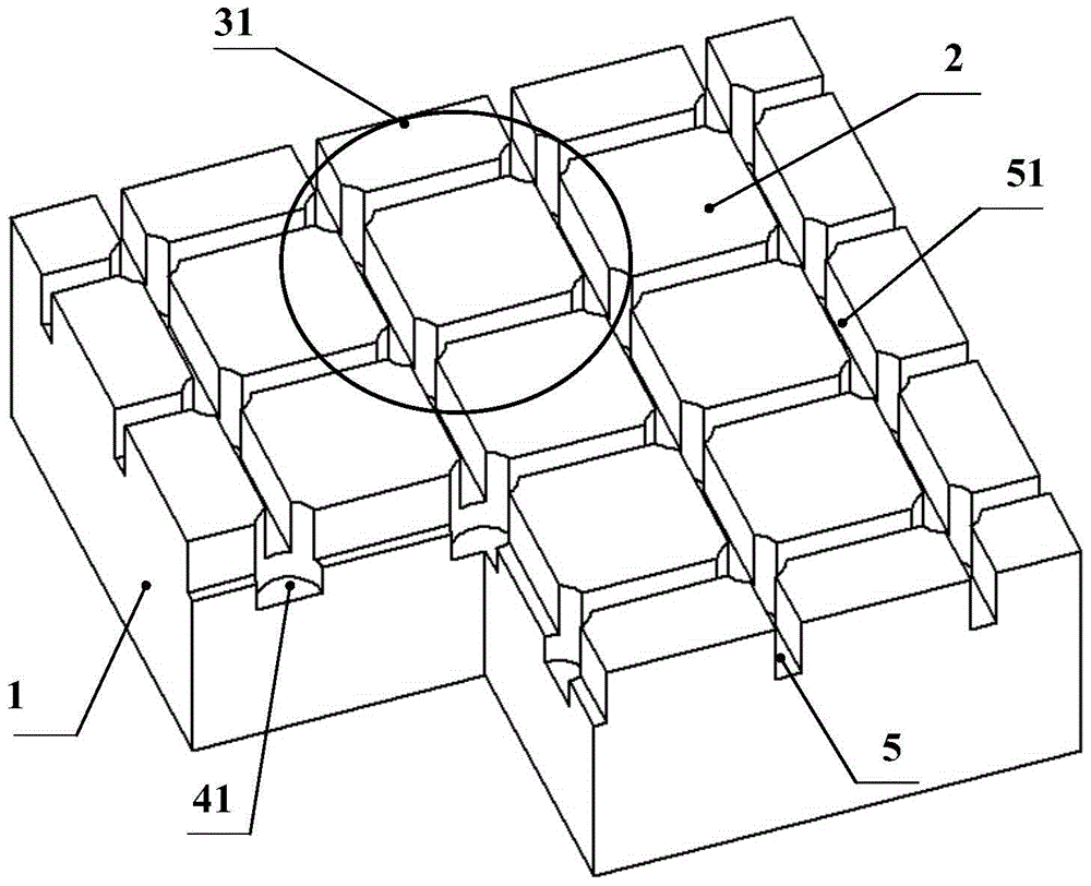 A kind of head with enhanced boiling heat transfer network groove connected to the surface of the hole array