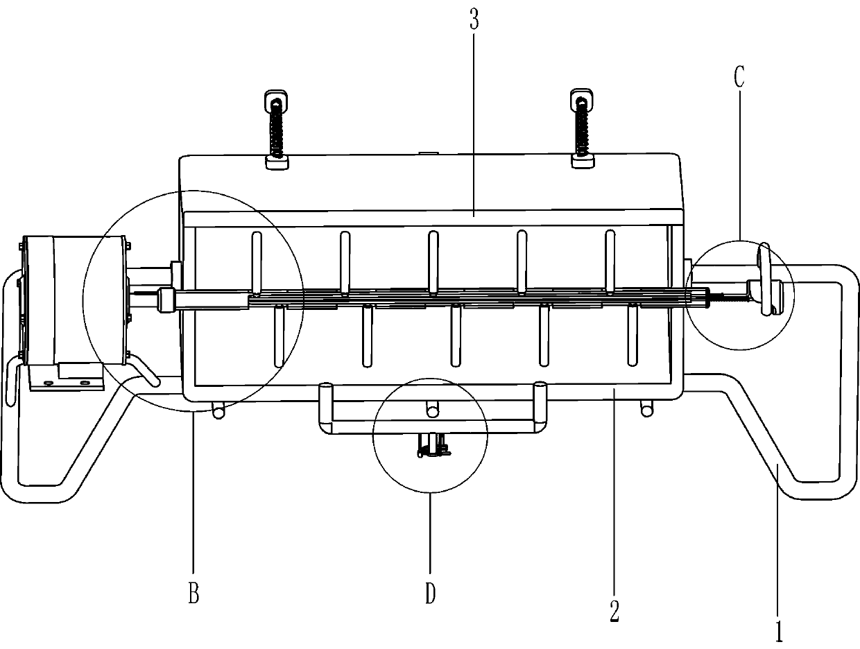 Stirring and uniformly-mixing device for paint powder