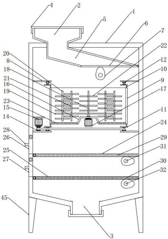 Feed crushing and classified collection device