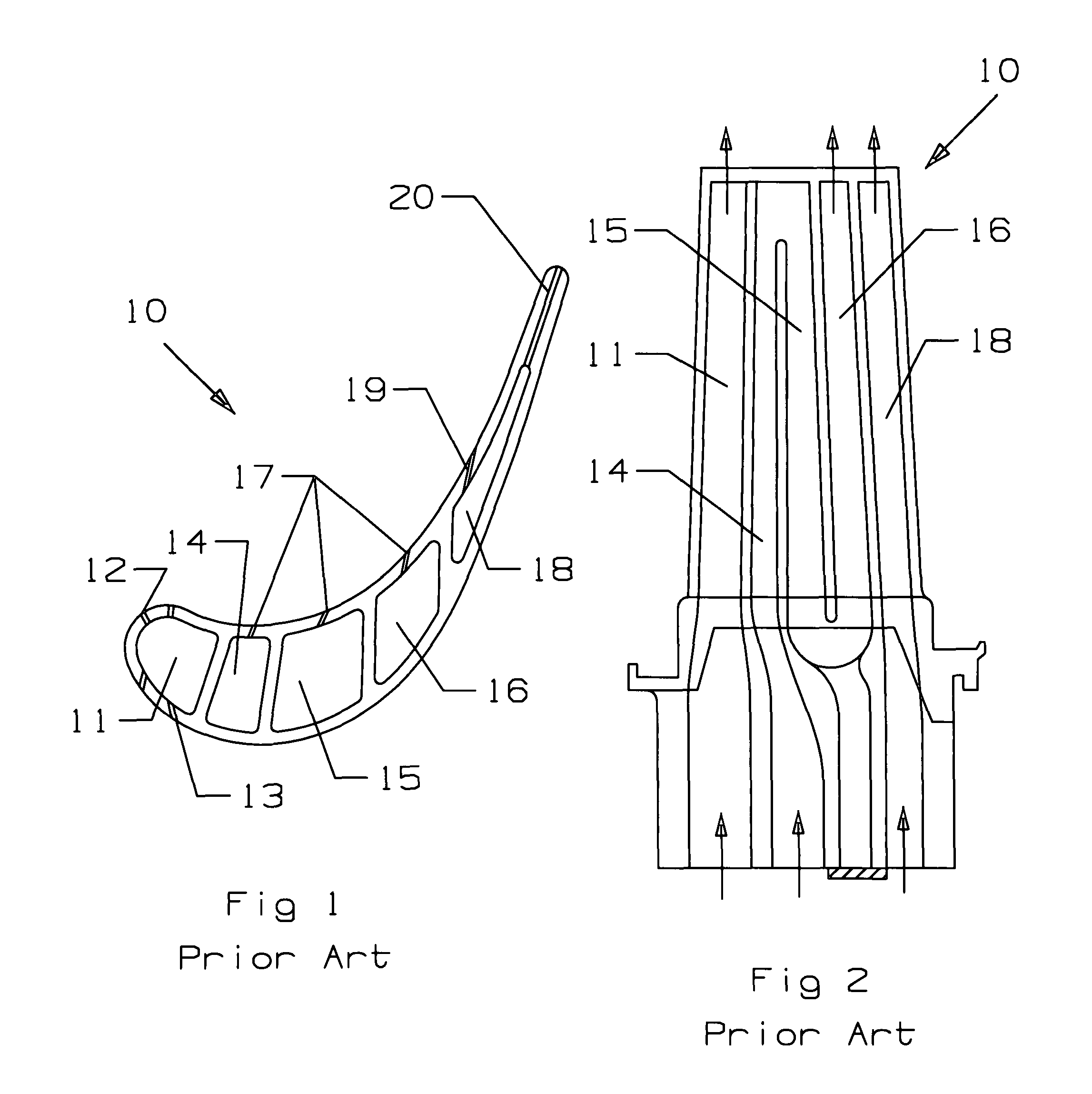 Turbine airfoil with near-wall serpentine cooling