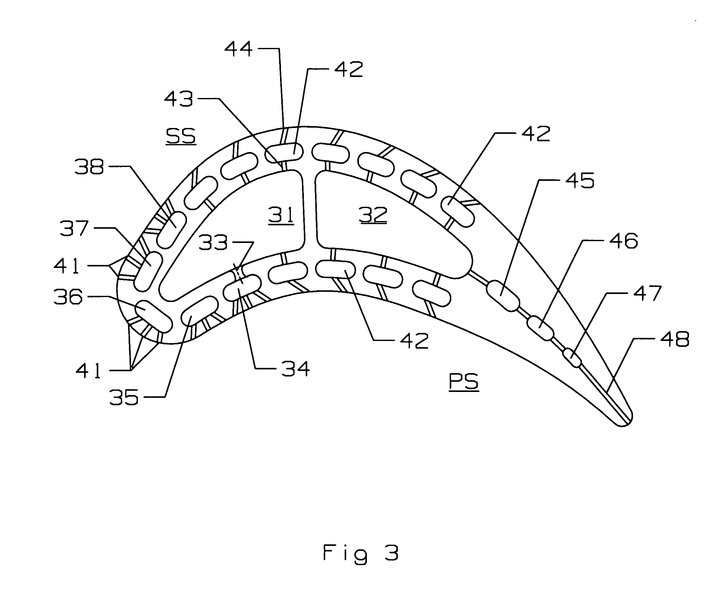 Turbine airfoil with near-wall serpentine cooling