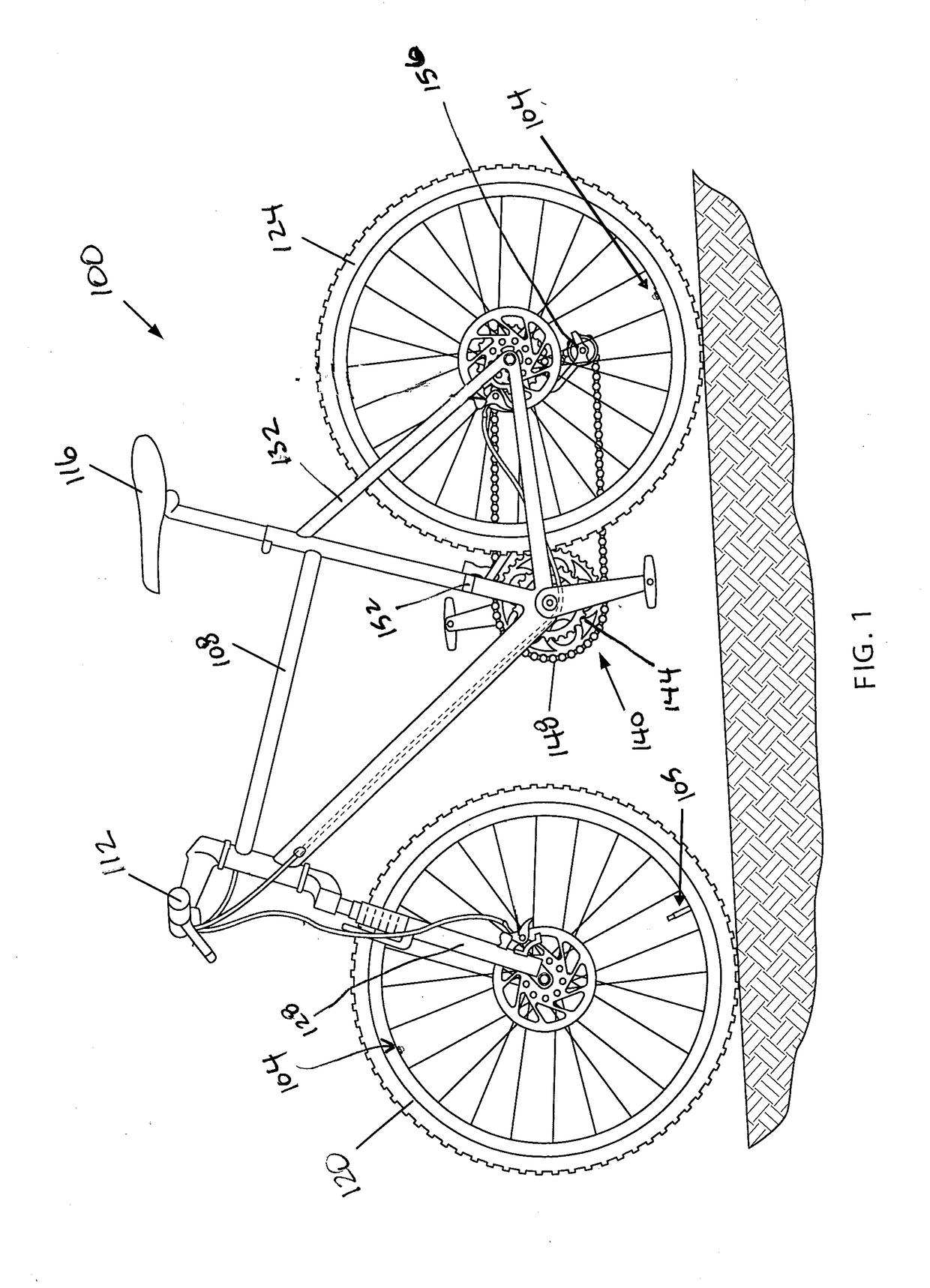 Pressure sensing assembly for a bicycle wheel