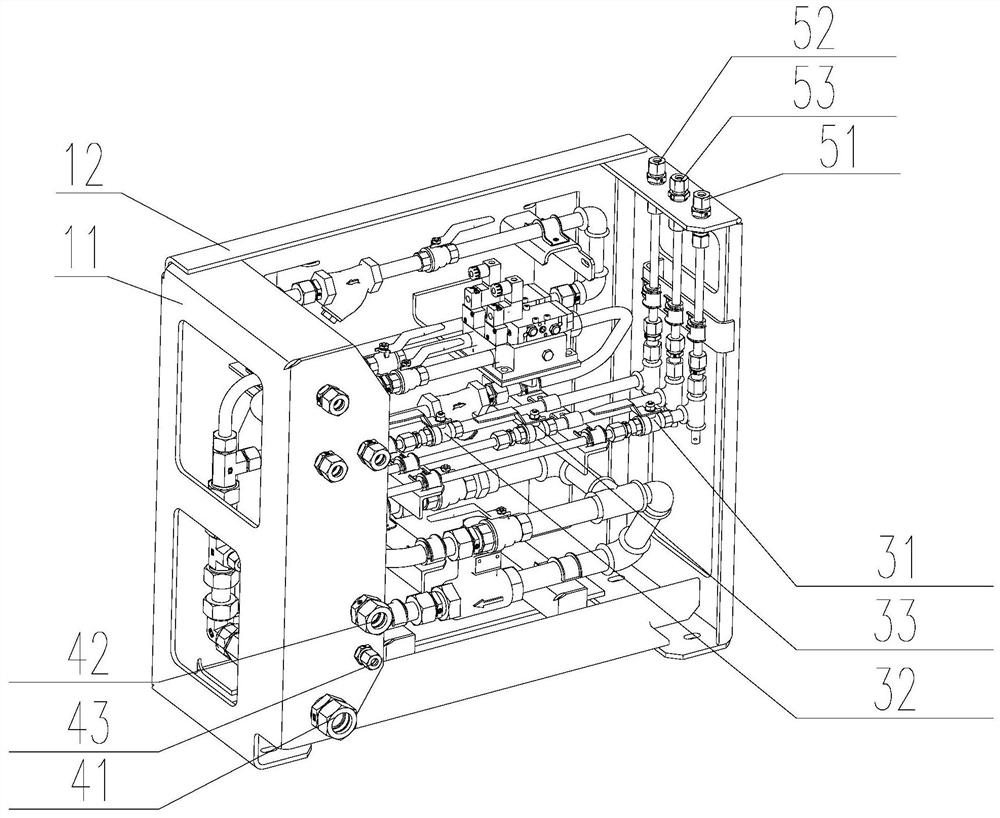 A pipeline layout device and cab front end structure