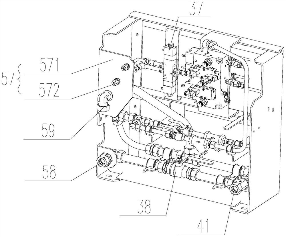 A pipeline layout device and cab front end structure