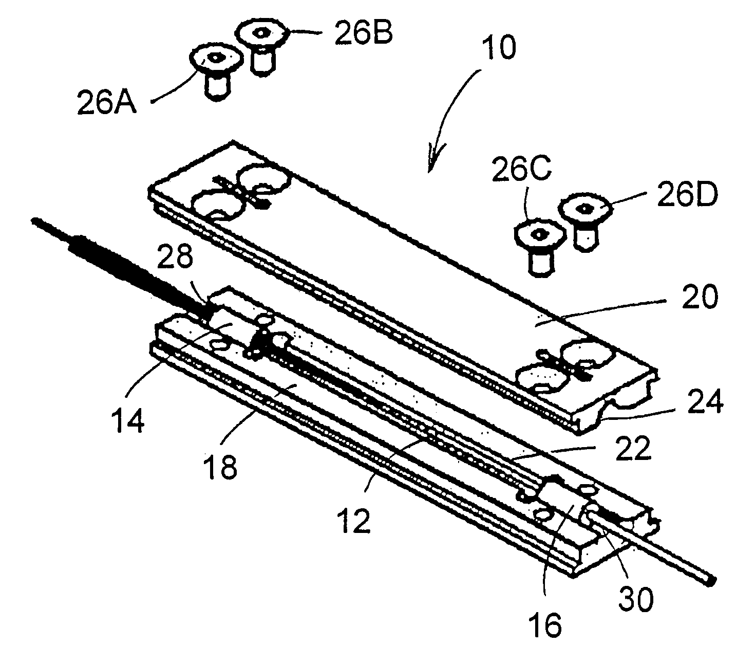 Optical fiber component package for high power dissipation