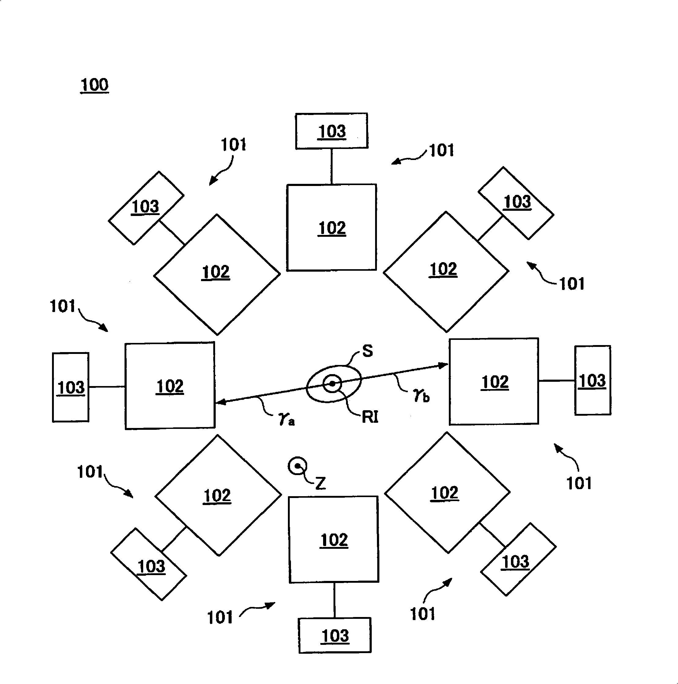 Radiation detecting unit and radiation inspecting apparatus