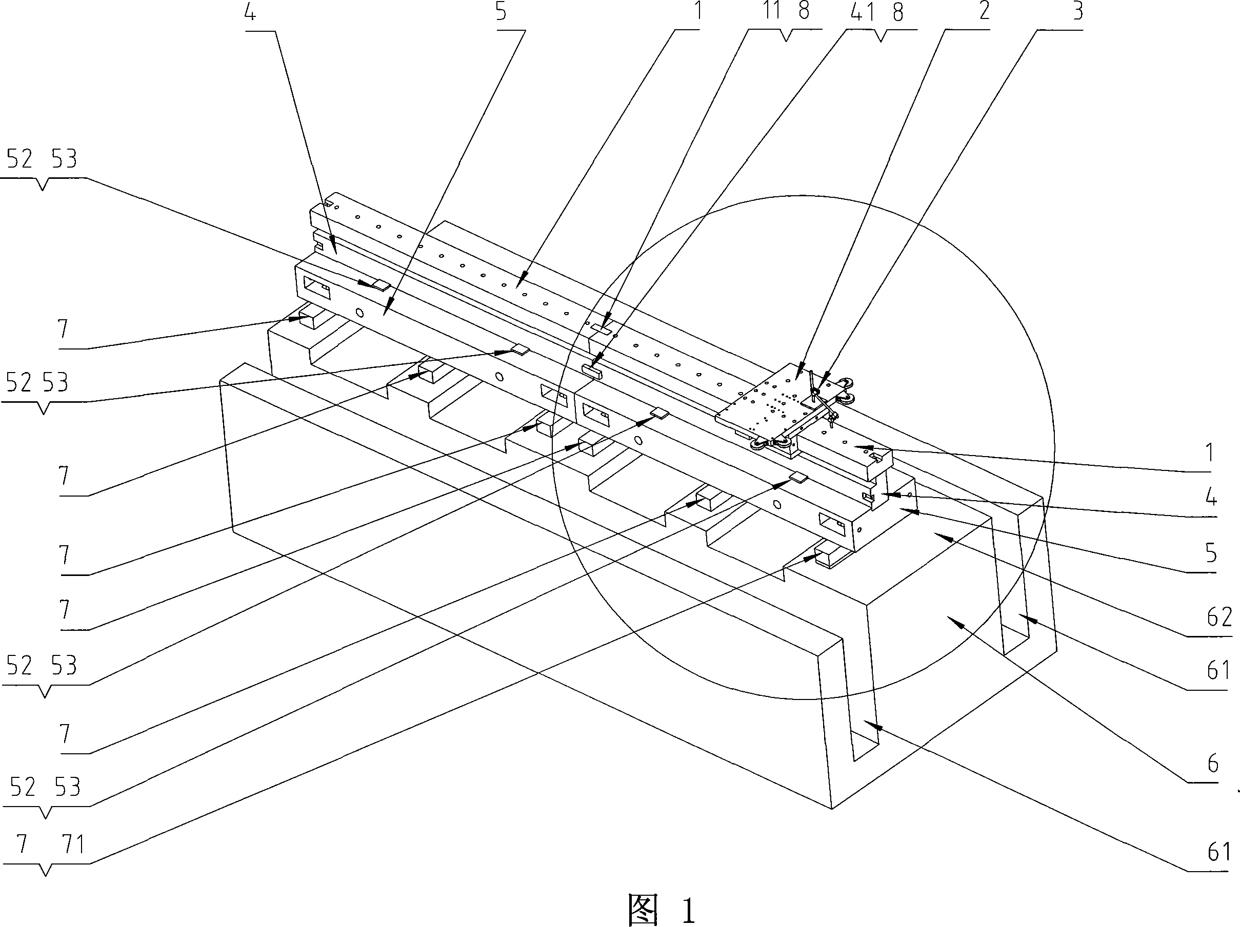 Method and device for mounting ultralong air-float guide rail