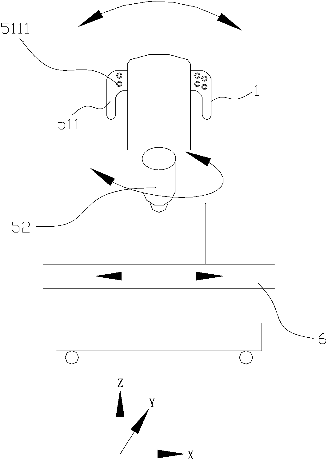 Six-degree-of-freedom moving mechanism for extracorporeal shock wave device
