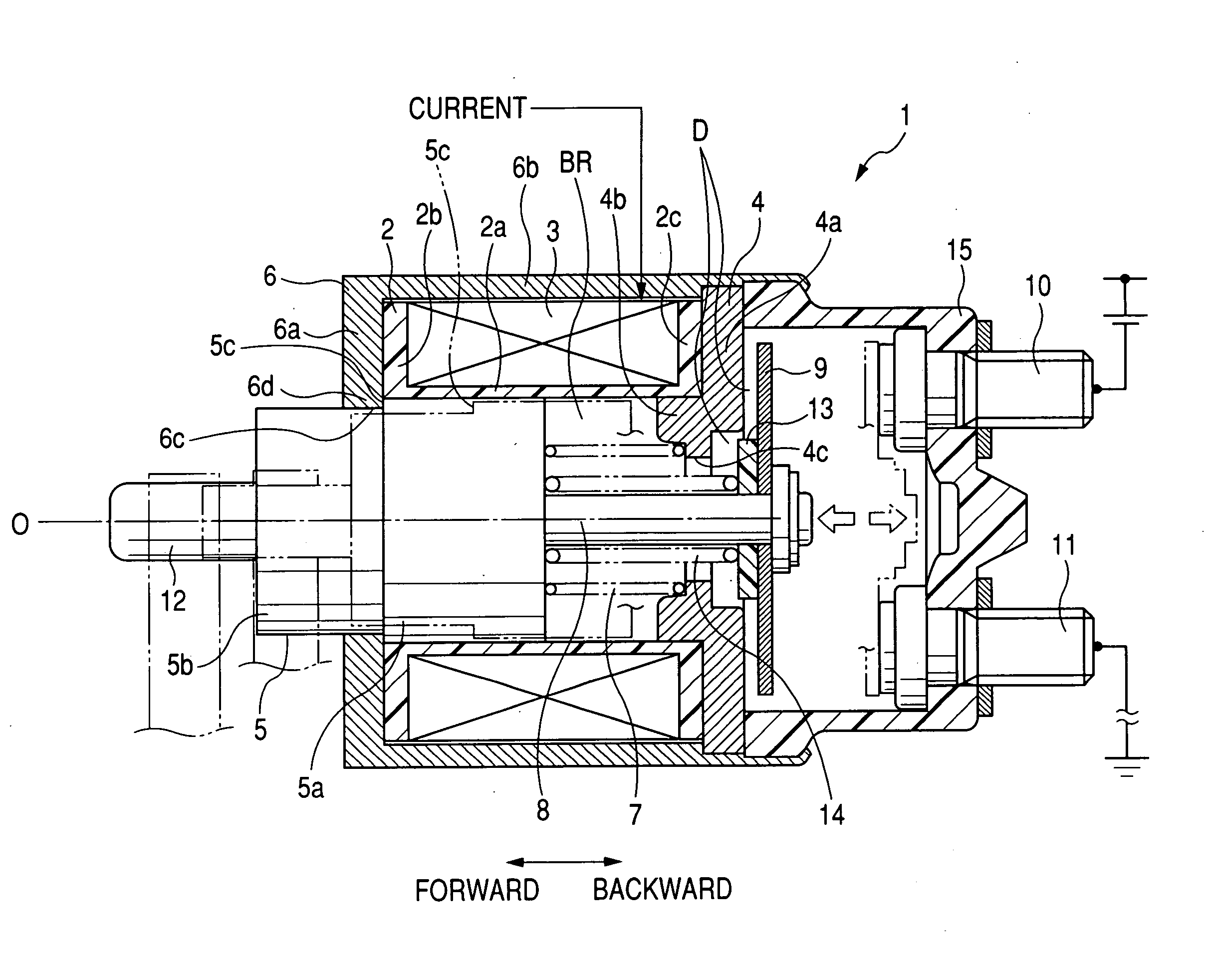 Magnet switch with mechanism for preventing impact force imposed thereon