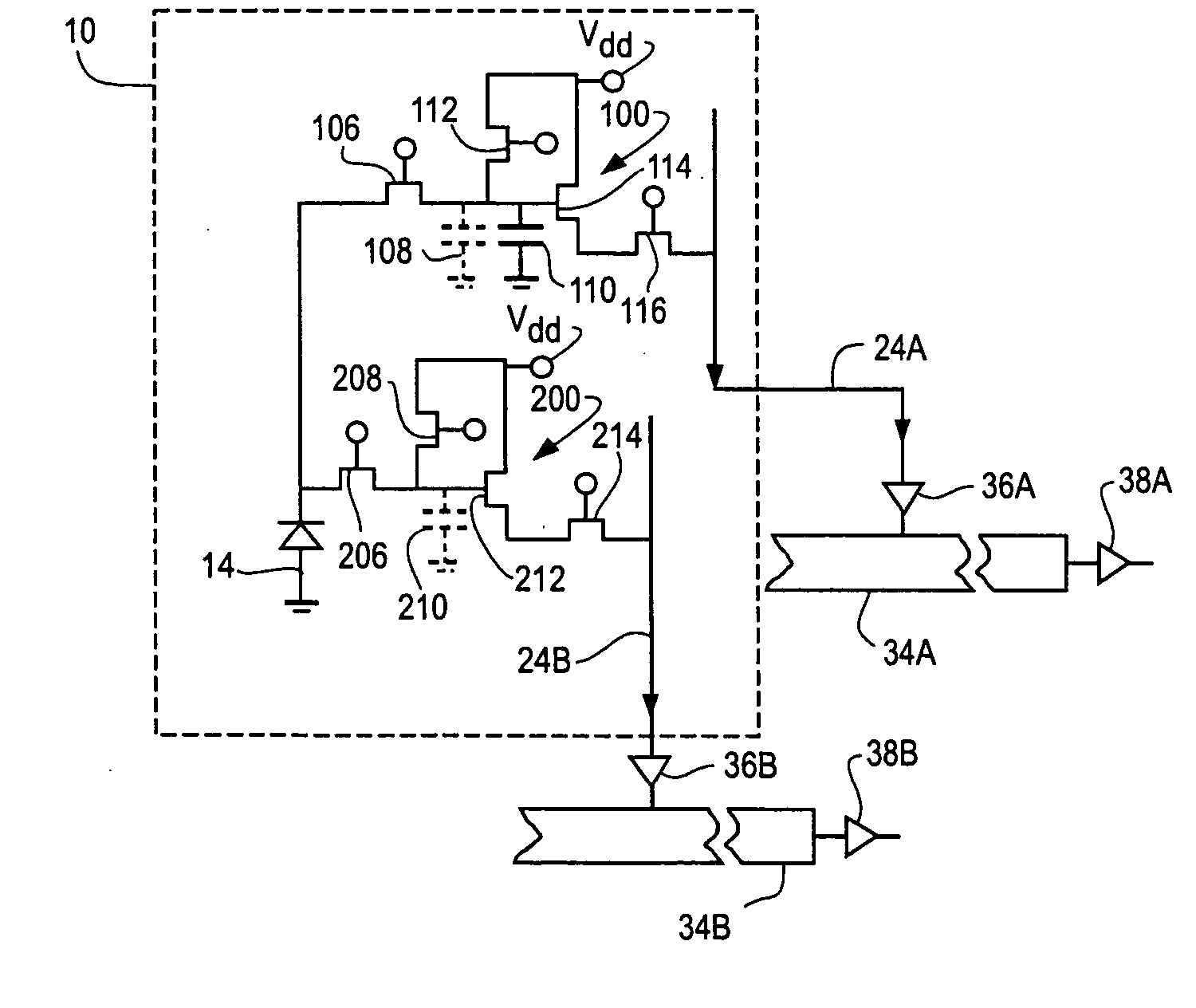 Hybrid infrared detector array and CMOS readout integrated circuit with improved dynamic range