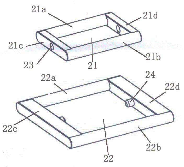 A computer button without clipping feet and scissor feet, and assembling equipment and method