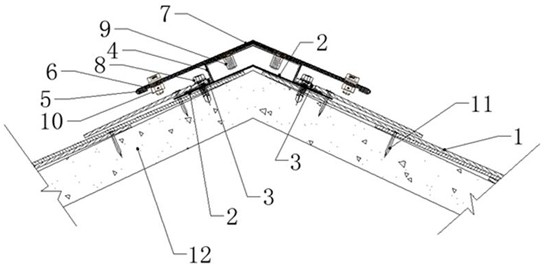Copper tile roof lightning strip structure and construction method thereof