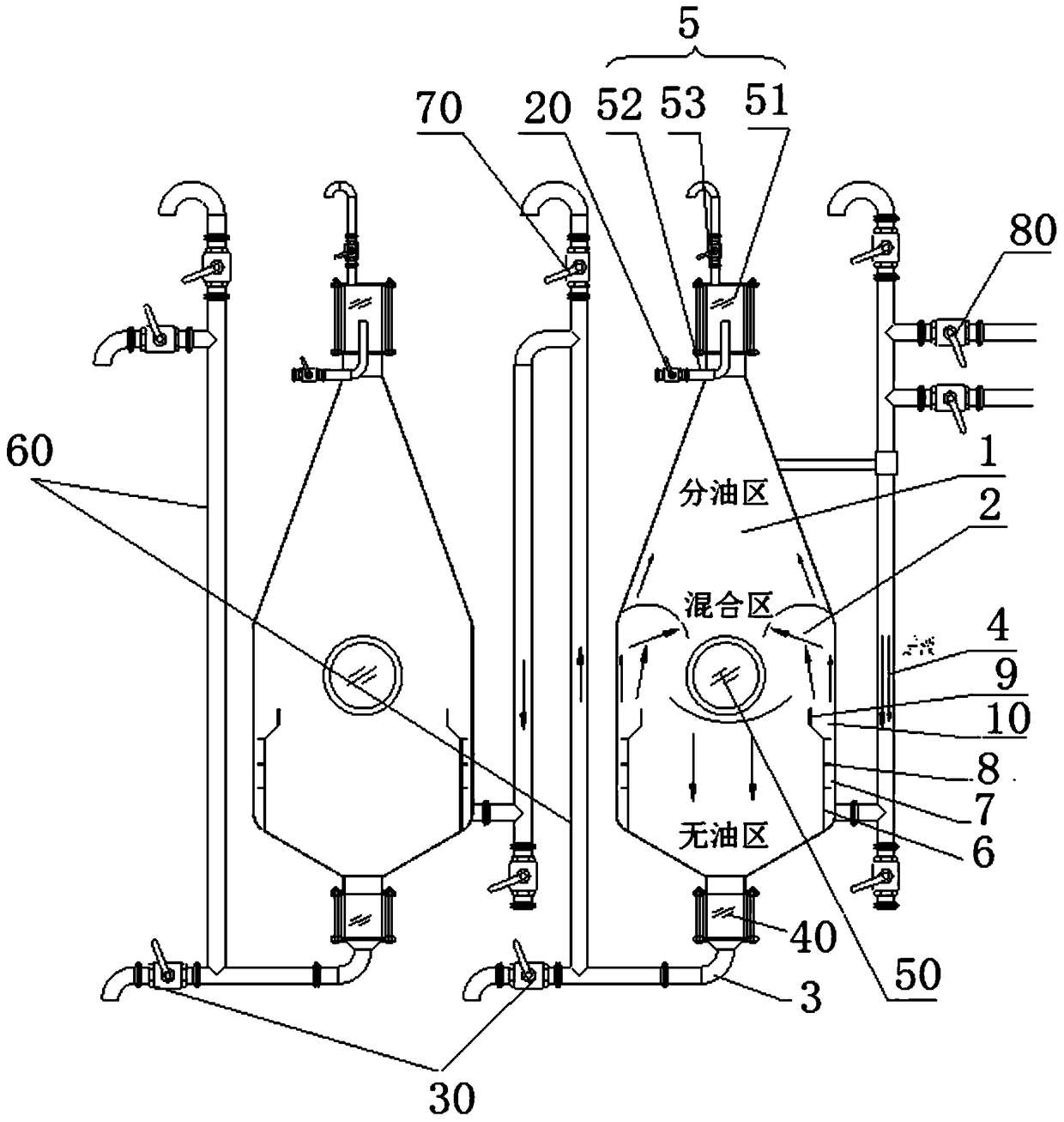 An oil-water separator and its light oil separation system