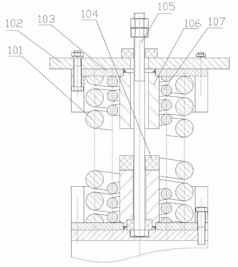 Elastic device for front suspension for heavy articulated dump truck