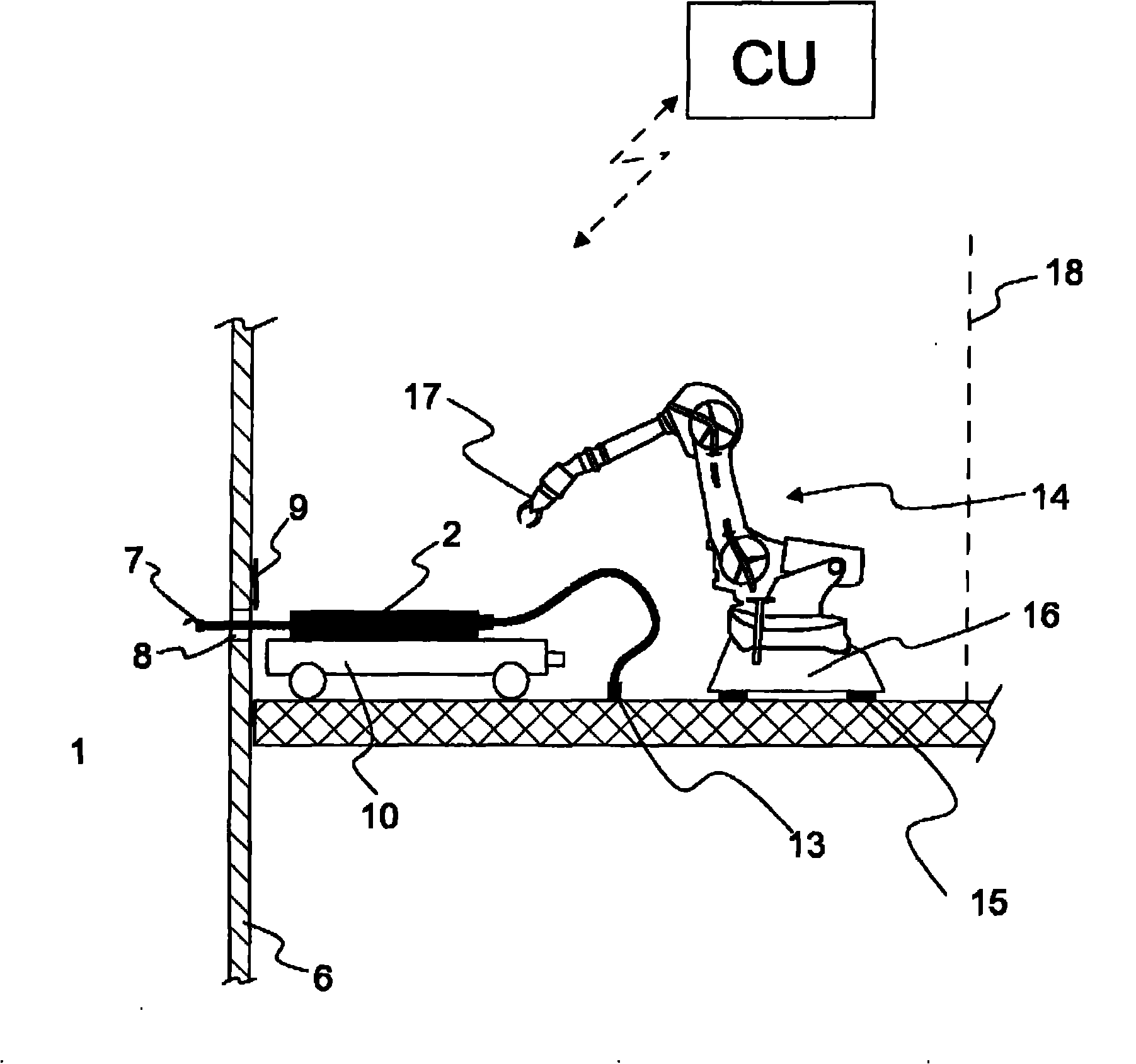 Handling device for liquor guns of a recovery boiler plant, a recovery boiler plant, and a method in a recovery boiler