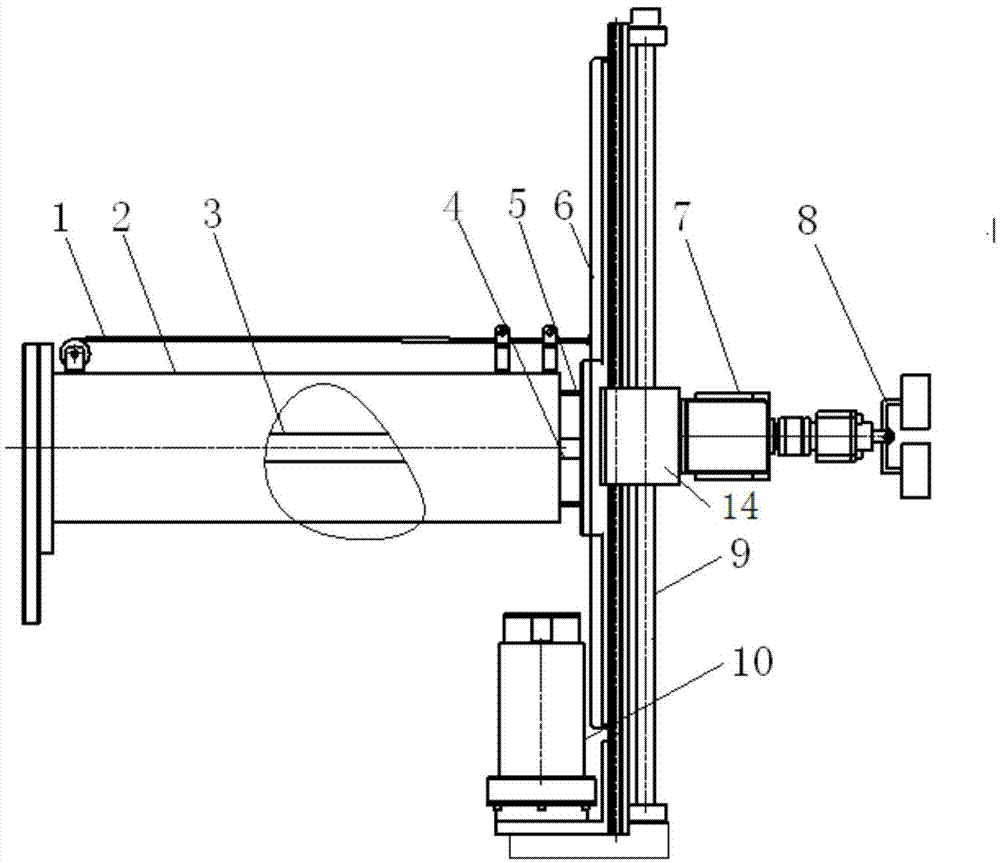 Ultrasonic testing device for circumferential weld of cylinder of nuclear reactor pressure vessel