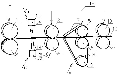 Device for improving strength of ring-spun yarn by gas stimulation method