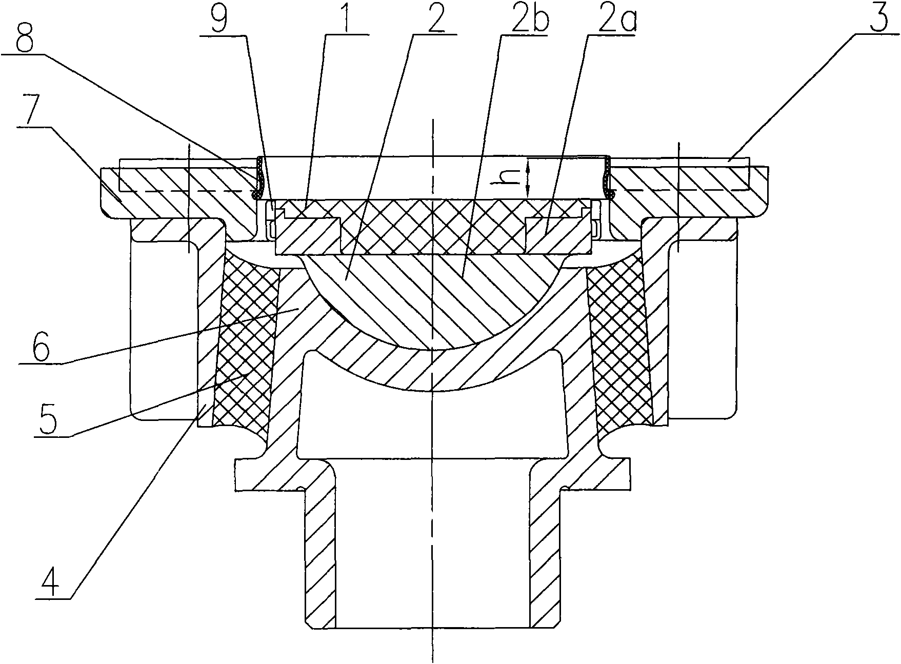 Bare weight two-stage friction-type lower side bearing