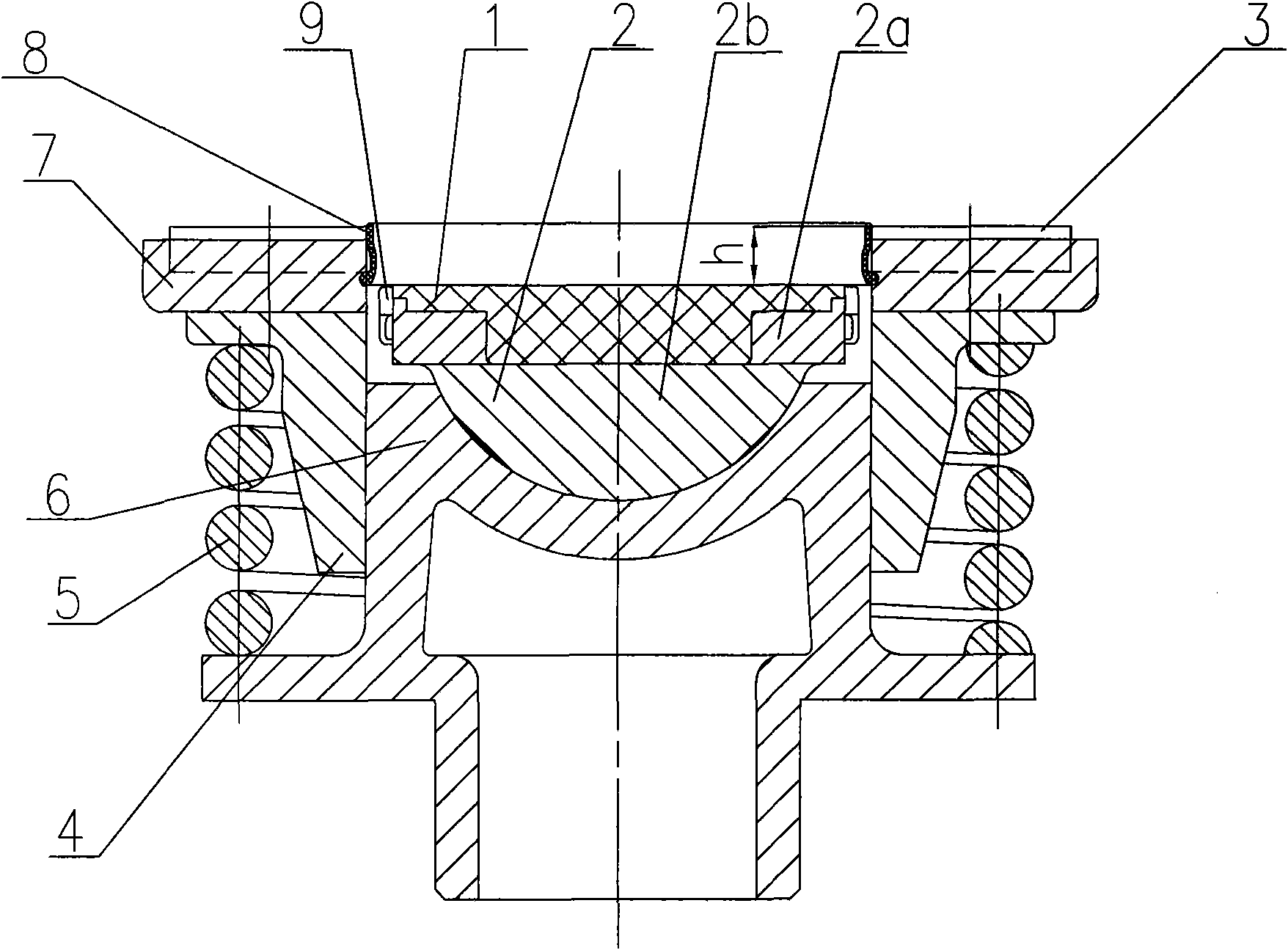 Bare weight two-stage friction-type lower side bearing