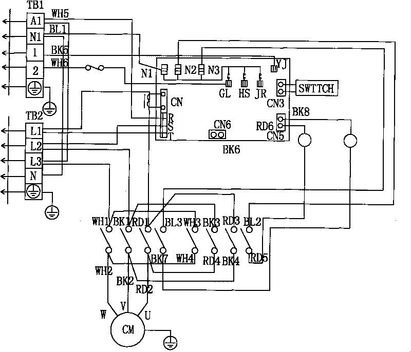 Automatic adjustment circuit and automatic adjustment method for phase sequence of three-phase power supply of air conditioner
