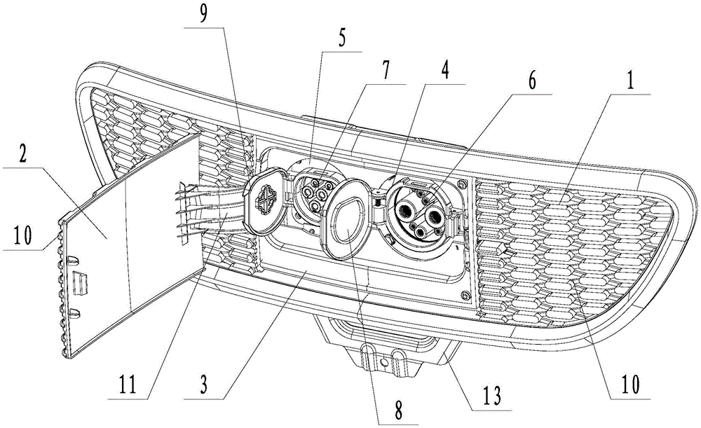 Automobile charging port cover structure