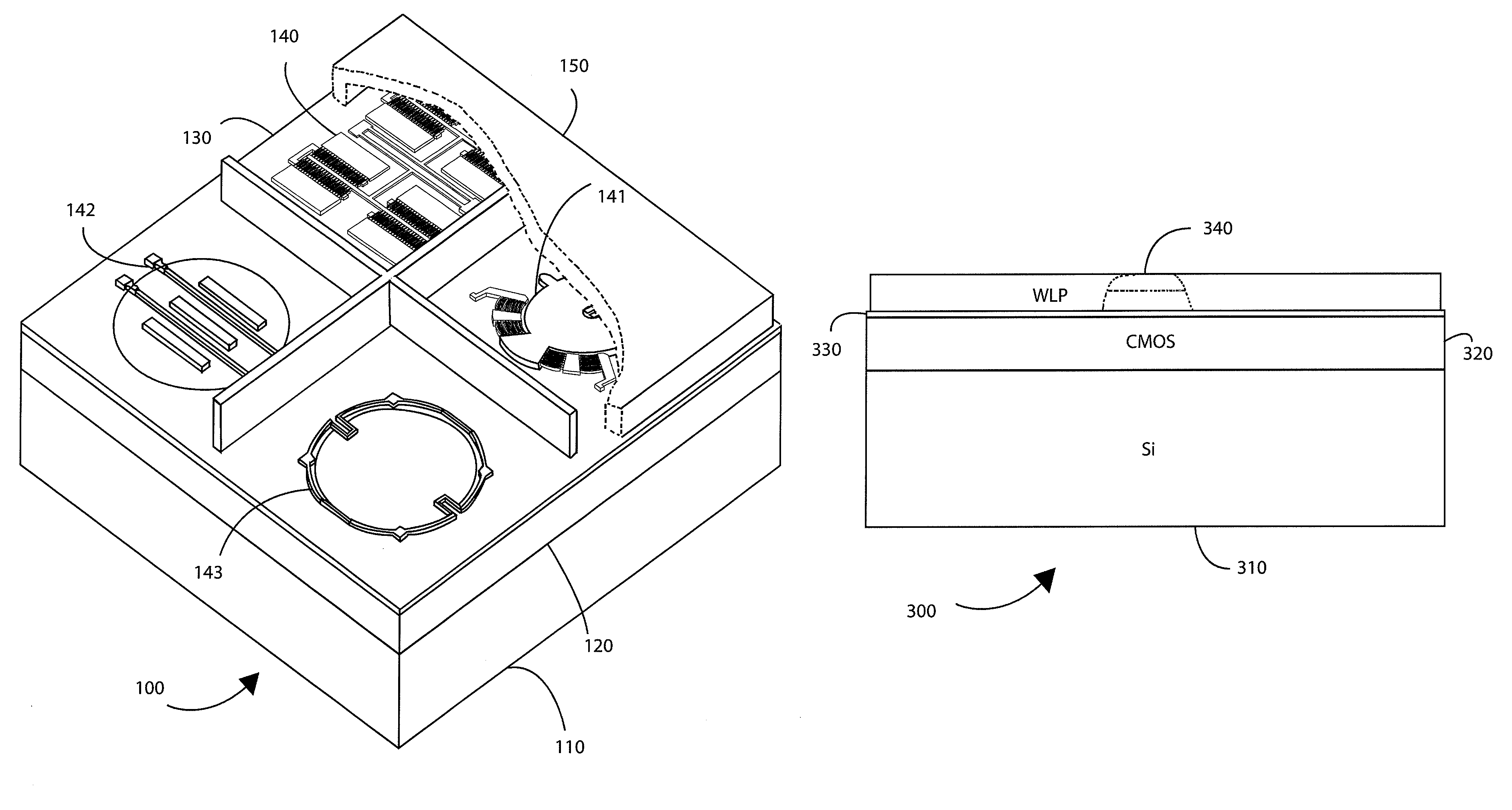 Integrated system on chip using multiple MEMS and CMOS devices