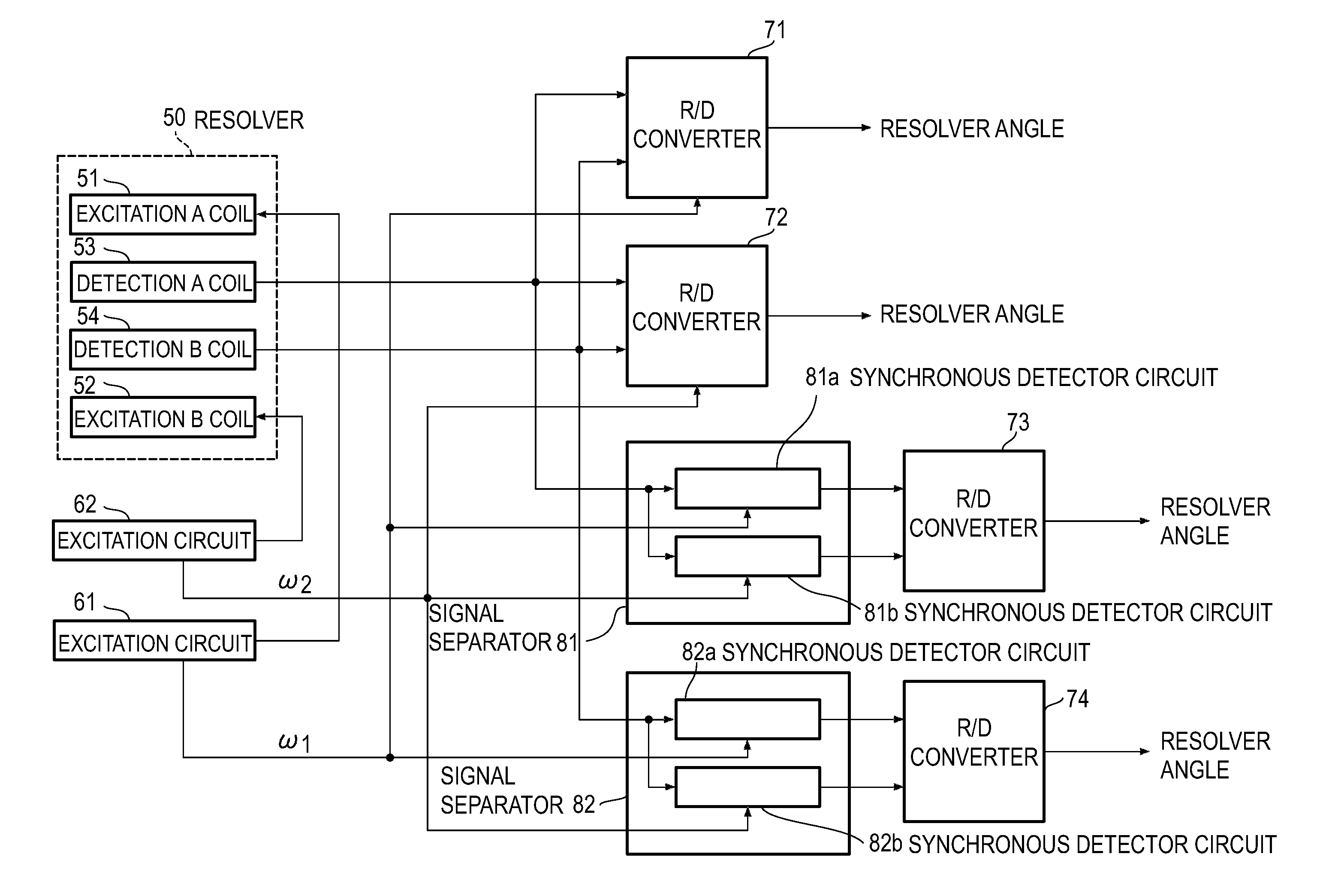 Variable reluctance resolver and rotation angle detecting device