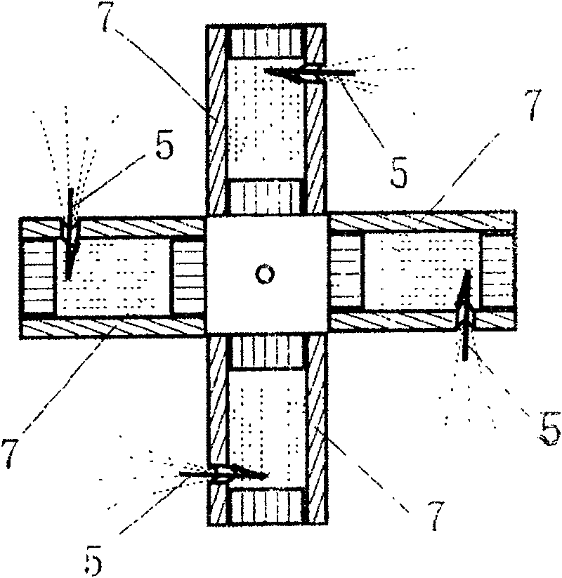 Combined fireworks with fire wheel pattern